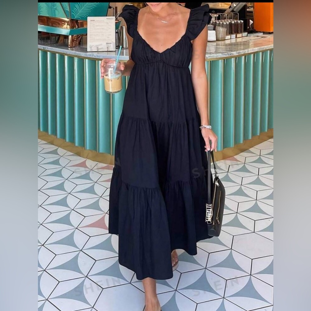 SHEIN essence spaghetti strap flutter sleeve dress size xsmall